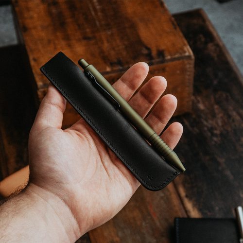 Grafton Pen Sleeve | Black with Black Stitching